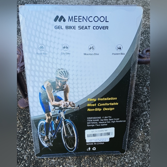 Meencool Gel Bike Seat Cover (Black/Blue) D-15 NWOT - Picture 5 of 14